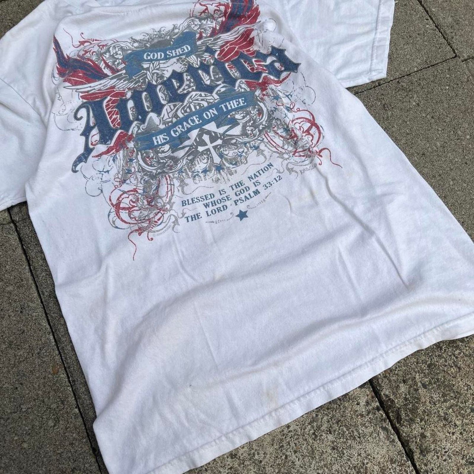 Affliction America Affliction God Shed Blessed is The Nation Palm 33:12 Size US M / EU 48-50 / 2 - 2 Thumbnail