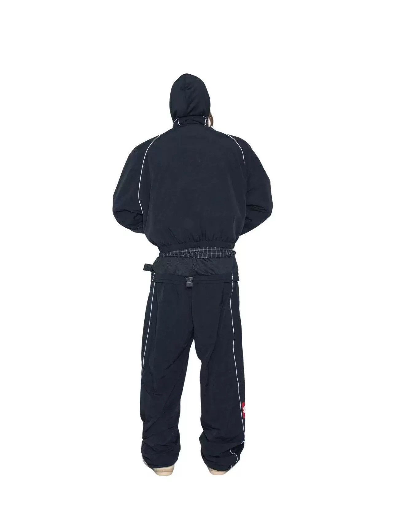PROTOCOL INDEX FOLDED WAIST TRACK PANTS-BLACK