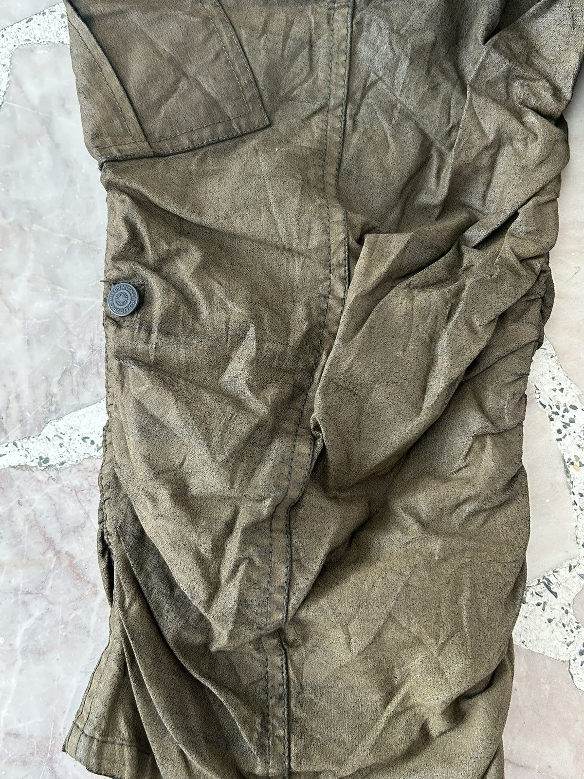 Tornado Mart Tornado Mart Japan Green Army Waxed Crop Pants Size US 30 / EU 46 - 7 Thumbnail