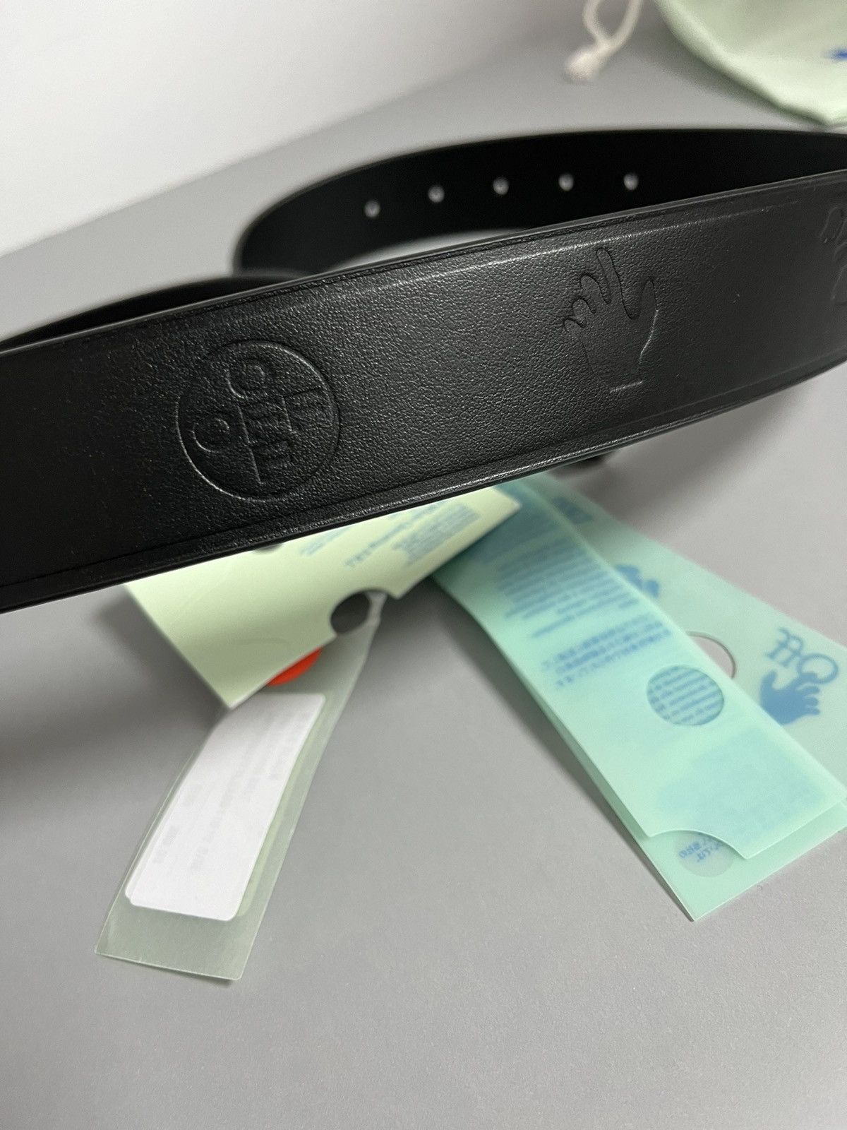 Off-White Nail Leather Beltblack Black Size 32 - 7 Thumbnail
