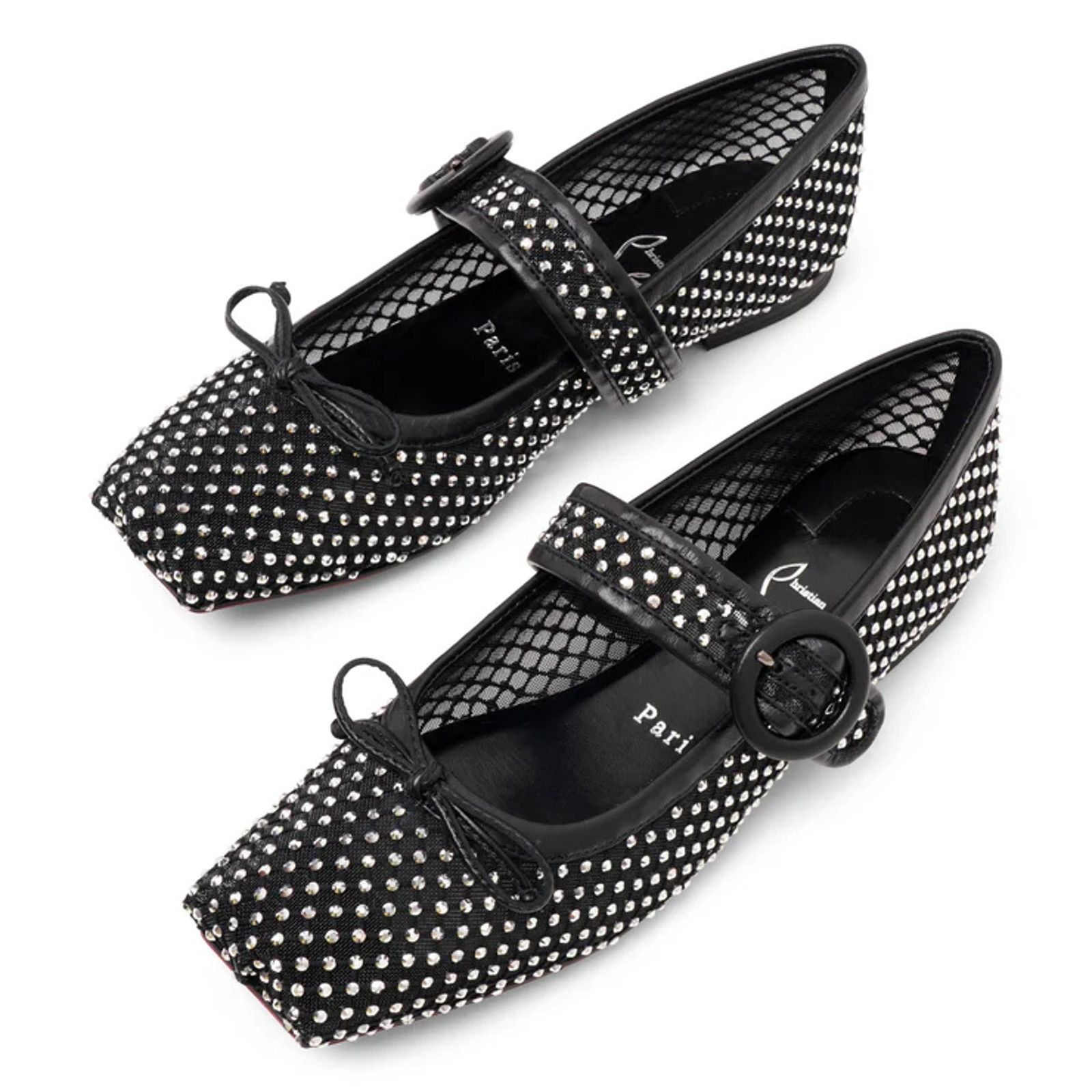 Christian Louboutin Christian Louboutin Mamastrapitina Flat Black Crystal Mesh Size US 8.5 / IT 38.5 - 1 Thumbnail