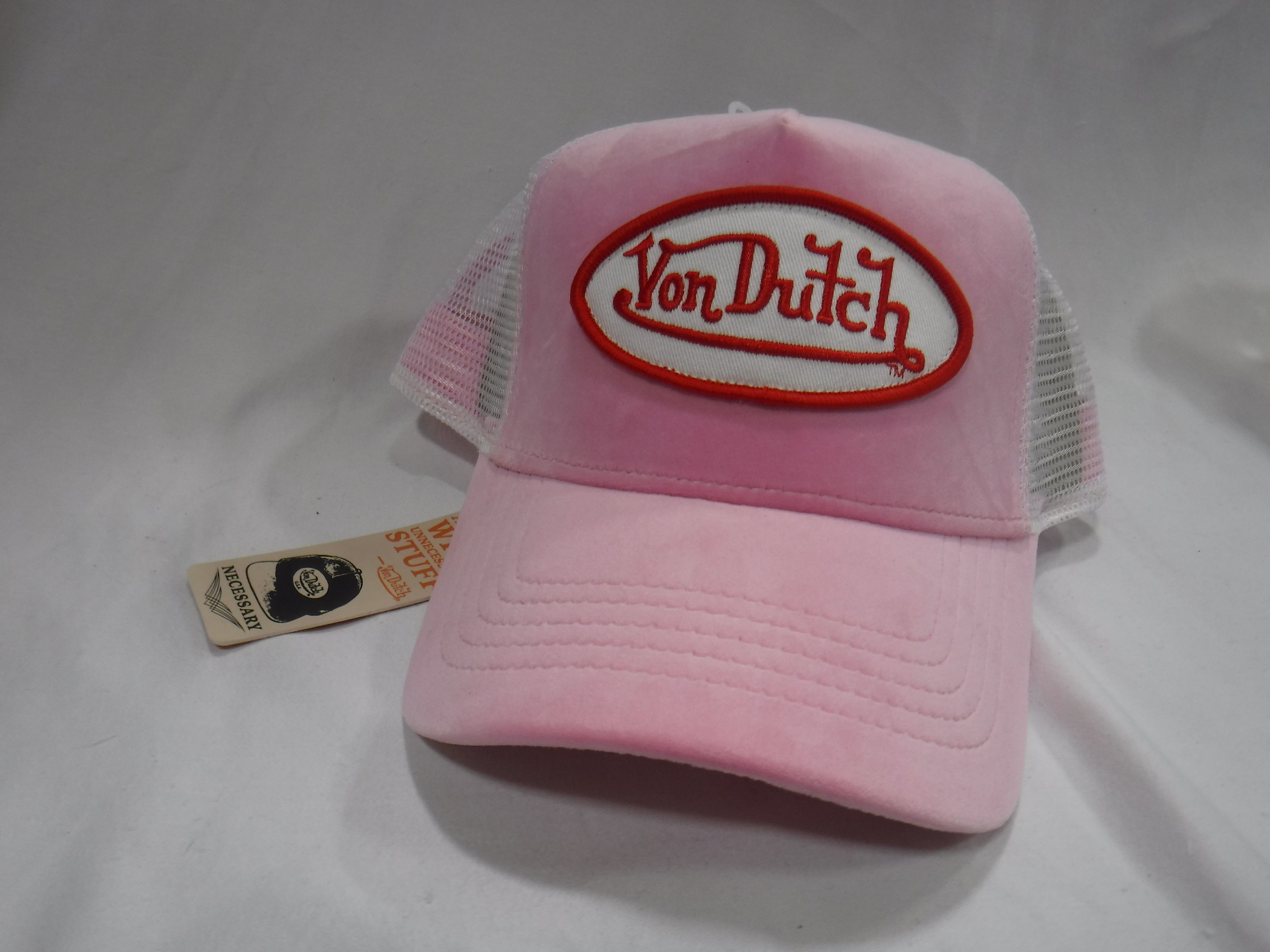 Von Dutch Von Dutch Pink Suede Trucker Hat (VH44) Size ONE SIZE - 1 Thumbnail