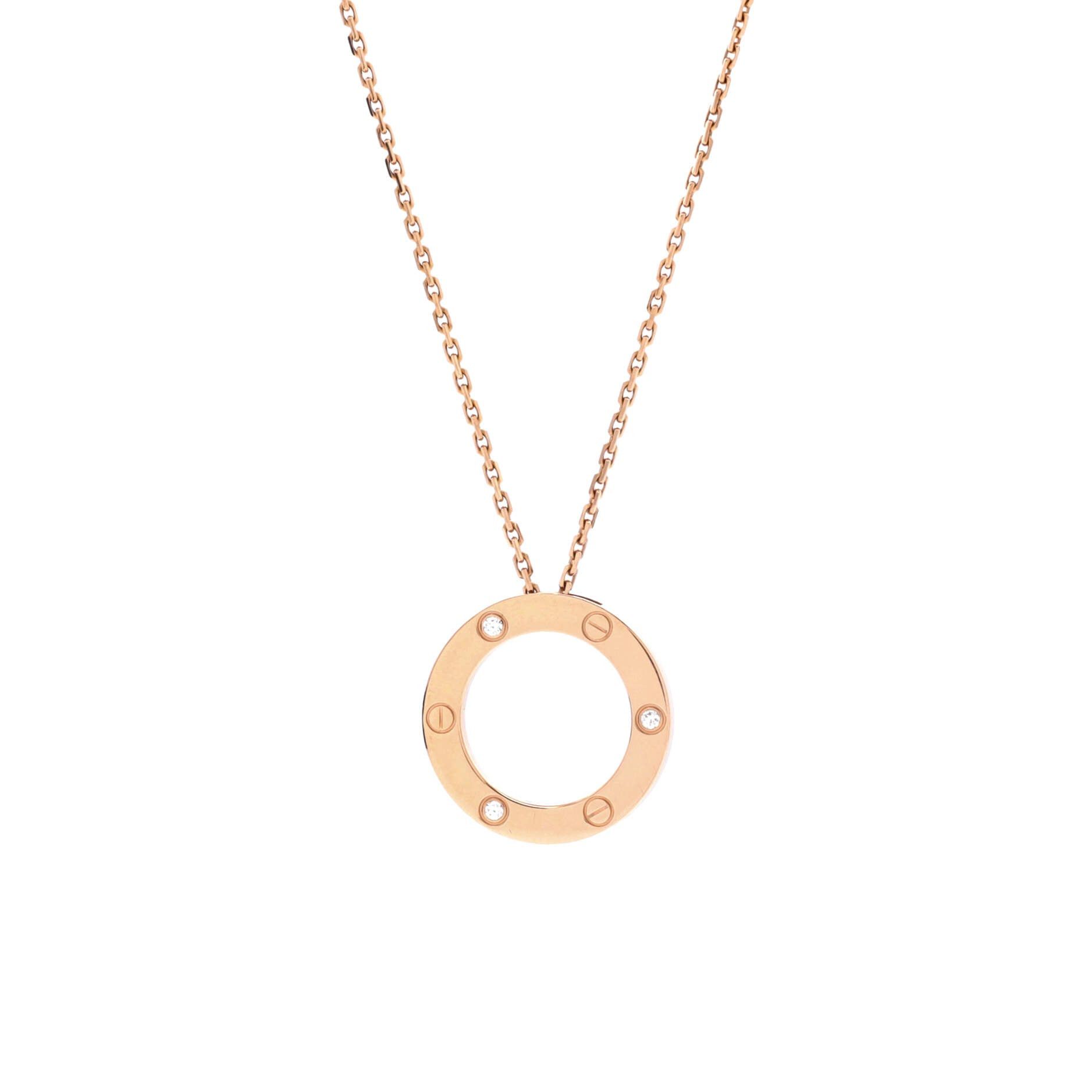 Cartier 3 Diamonds Love Pendant Necklace Size ONE SIZE - 1 Thumbnail
