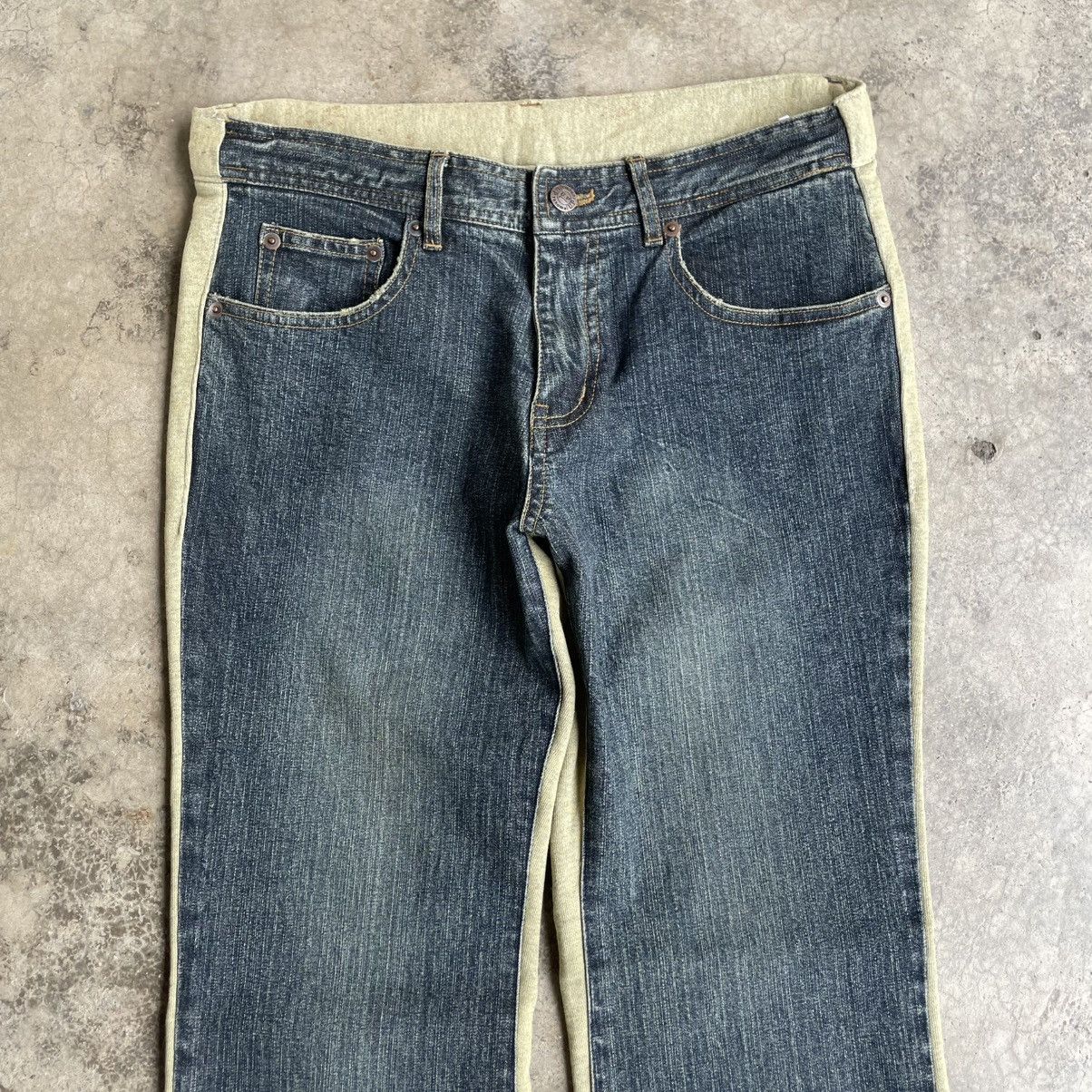 Renoma 🔥Vintage Renoma Hybrid Two Tone Flare Denim Pants Size US 32 / EU 48 - 2 Thumbnail