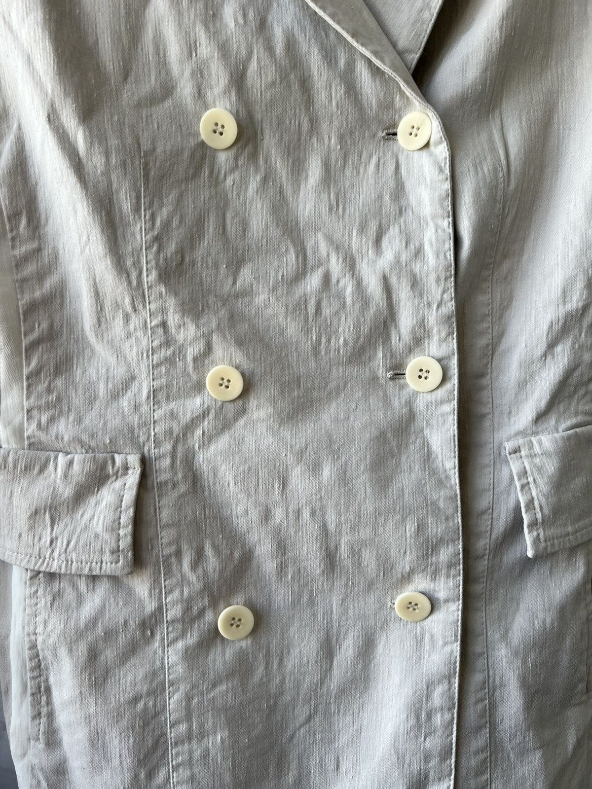 Annette Gortz ANNETTE GORTZ AVANTGARDE DOUBLE-BREASTED LINEN BLAZER JACKET Size XS / US 0-2 / IT 36-38 - 5 Thumbnail