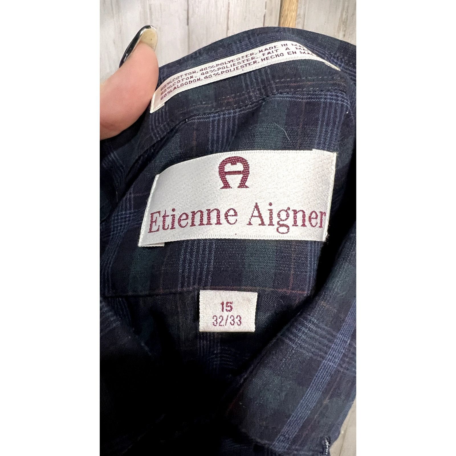 Etienne Aigner Etienne Aigner Men's Plaid Long Sleeve Button-Up Shirt Size US S / EU 44-46 / 1 - 4 Thumbnail