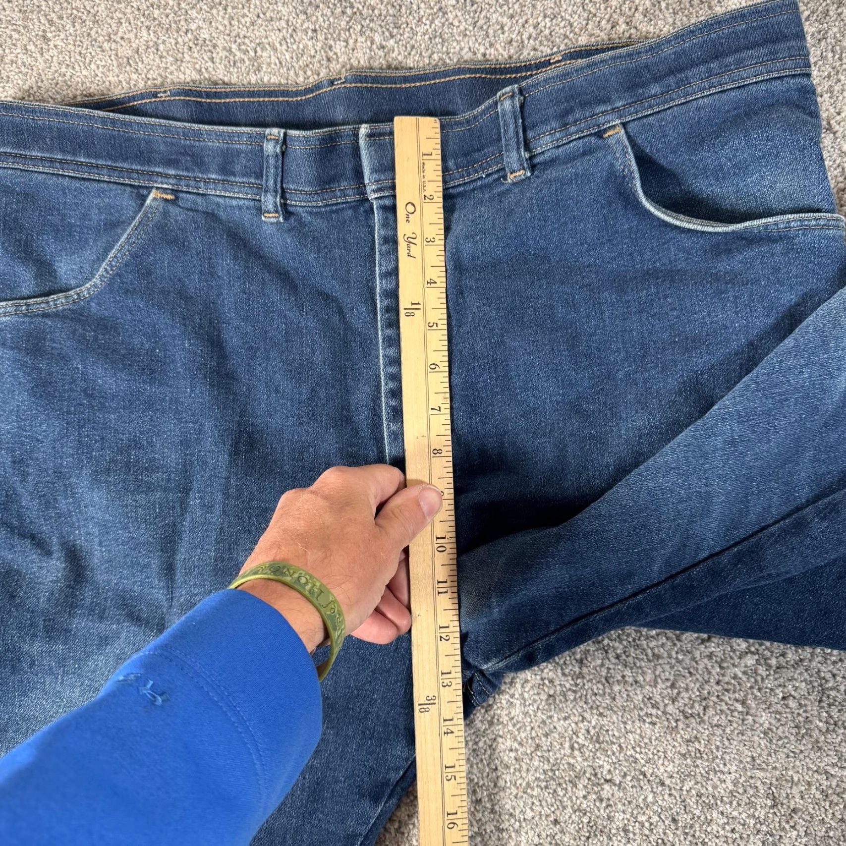 Wrangler VINTAGE Wrangler Jeans 40x26.5 Mens Blue Denim Straight 90s Workwear Pockets Size US 40 / EU 56 - 5 Thumbnail