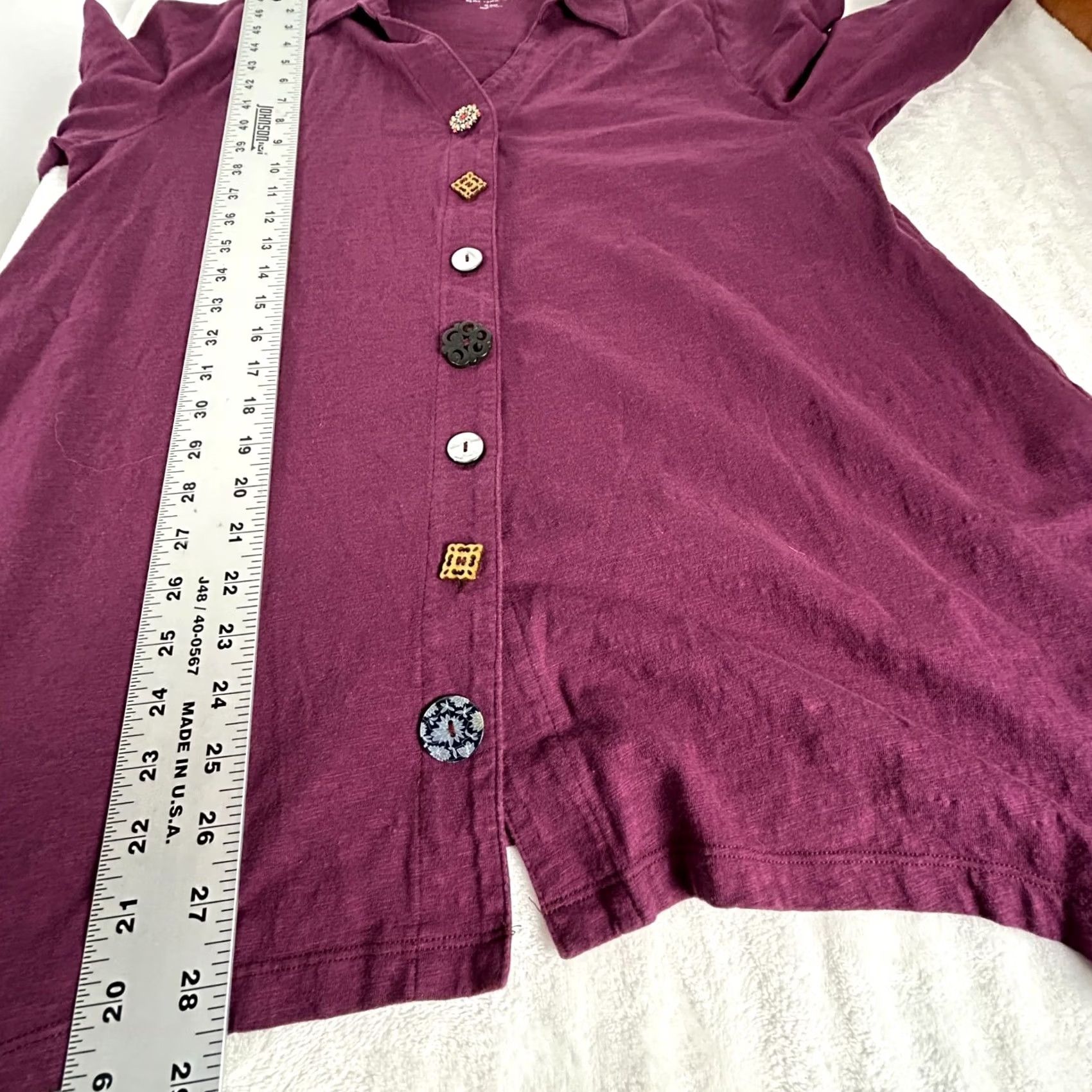 Soft Surroundings Soft Surroundings Shirt XL Purple 3/4 Sleeve Button Down Tunic Top Women Regular Adults Womens Size XL / US 12-14 / IT 48-50 - 7 Thumbnail