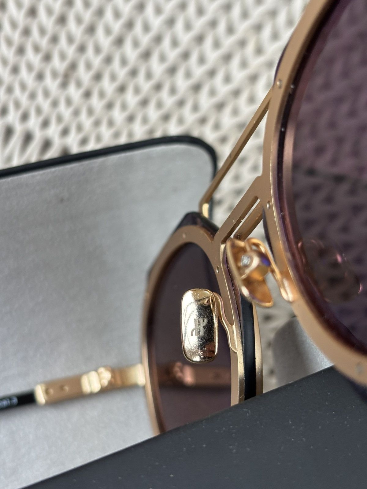 Hublot Hublot Tech Shield Sunglasses H006 Gold/Bue Pristine CASE Size ONE SIZE - 9 Thumbnail
