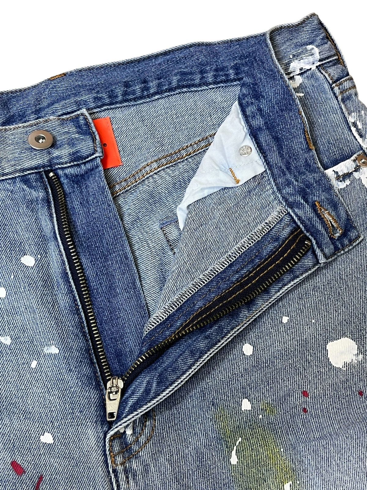 Japanese Brand BAGGY🔥🔥GALLIS ADDICTION COLOURFULL PAINT WIDE JEANS Size US 33 - 11 Thumbnail