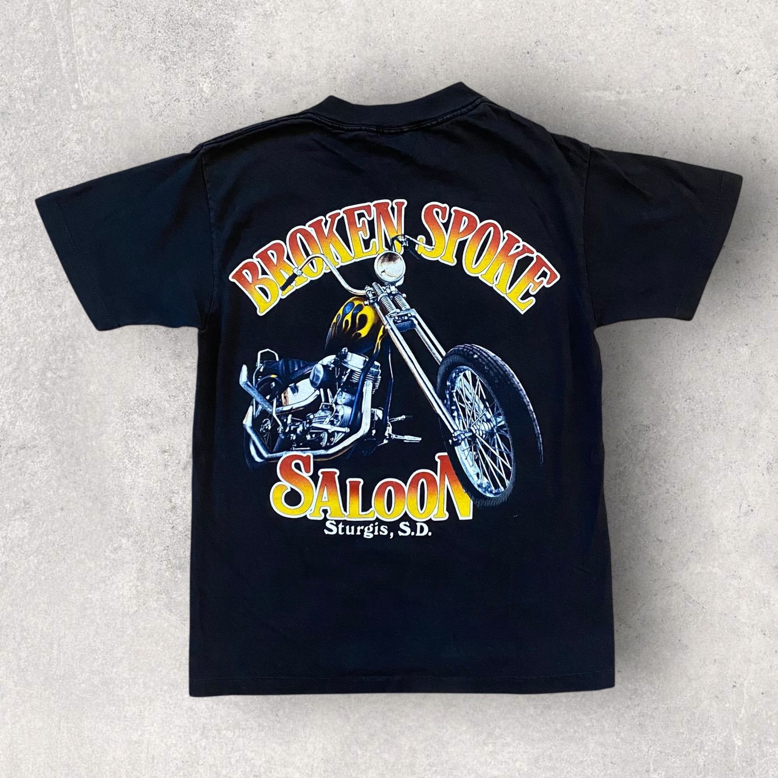 Harley Davidson × Vintage Vintage 90s Sturgis Broken Spoke Saloon Biker T Shirt Size US S / EU 44-46 / 1 - 1 Thumbnail
