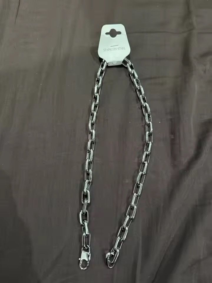 Jewelry Heavyweight Industrial Box Link Chain Necklace - 55 cm Size ONE SIZE - 4 Thumbnail