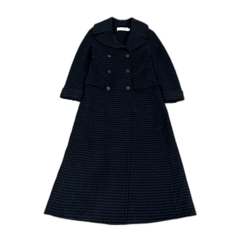 Dior Dior Houndstooth Long Coat with Lapel Size S / US 4 / IT 40 - 1 Thumbnail