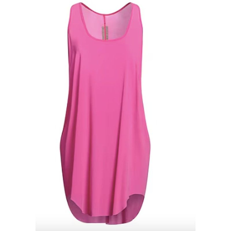 Rick Owens Rick Owens raw cut asymmetric tank top Fushia Size S / US 4 / IT 40 - 1 Thumbnail