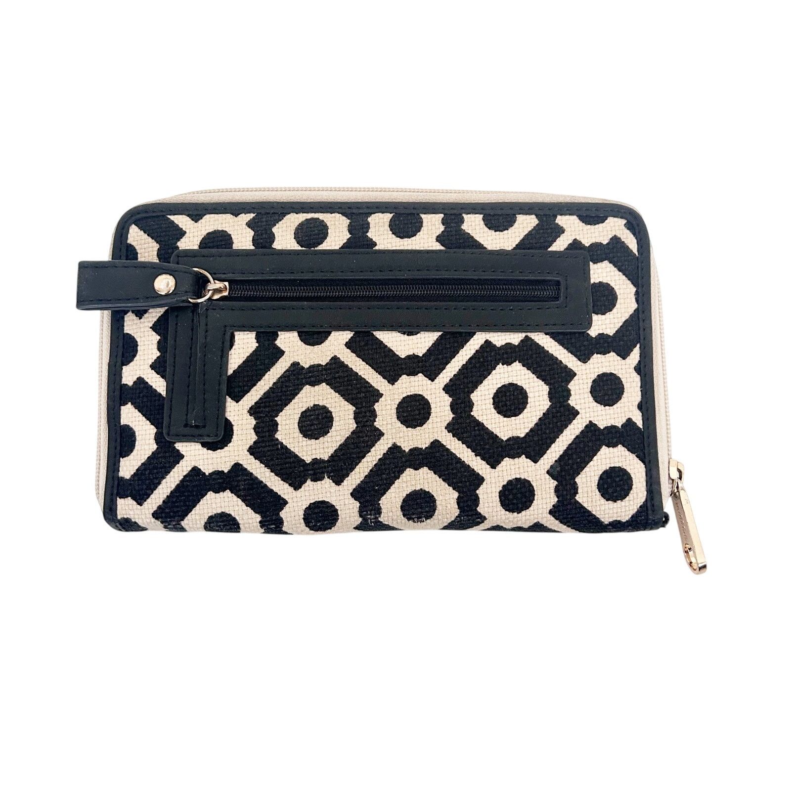 Other Spartina 449 Black Cream Printed Linen Leather Wallet Size ONE SIZE - 5 Thumbnail