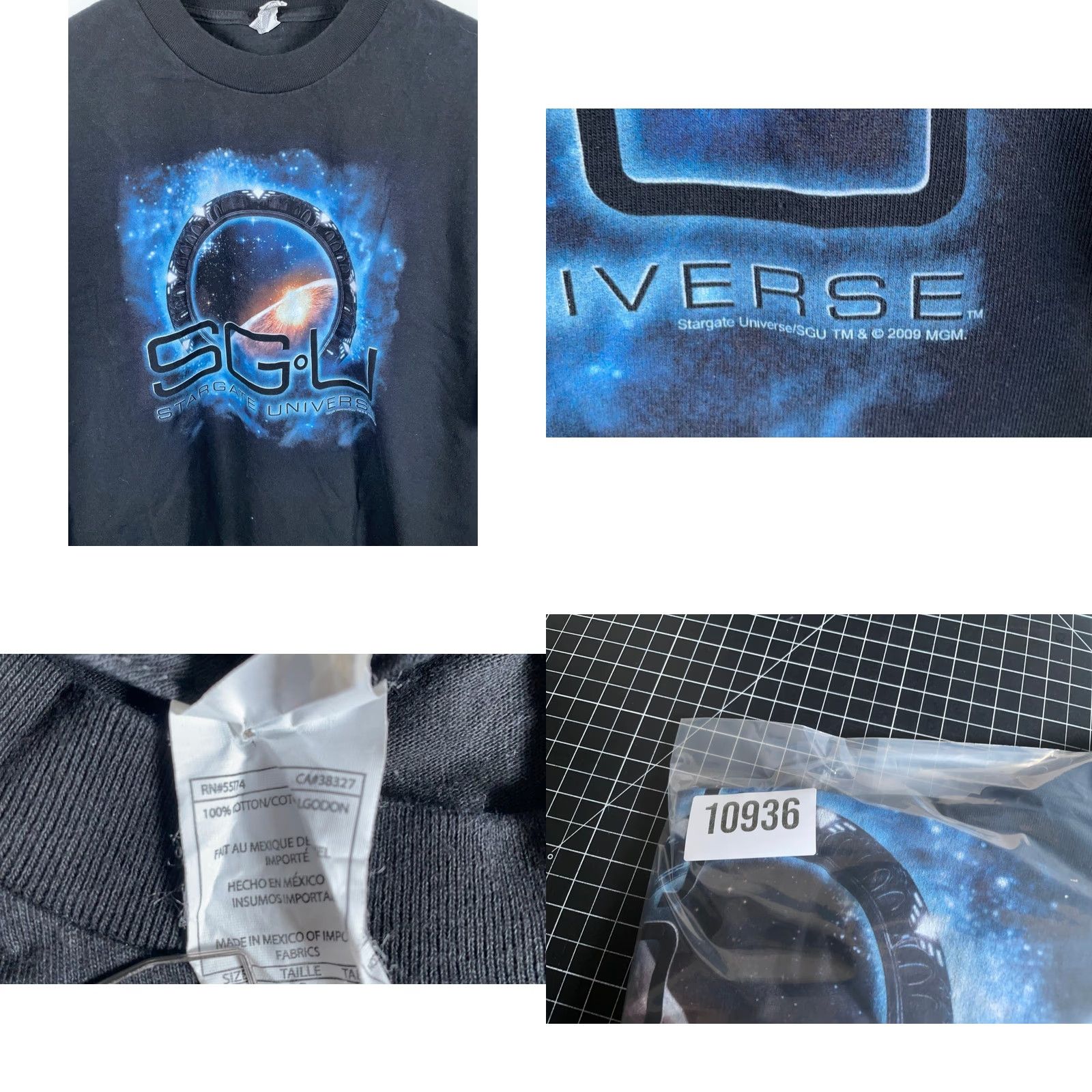 Vintage Stargate Universe T-Shirt Mens M Black 2009 Promo Sci-Fi Graphic Print Vintage: No (not included per rules) Size US M / EU 48-50 / 2 - 8 Thumbnail