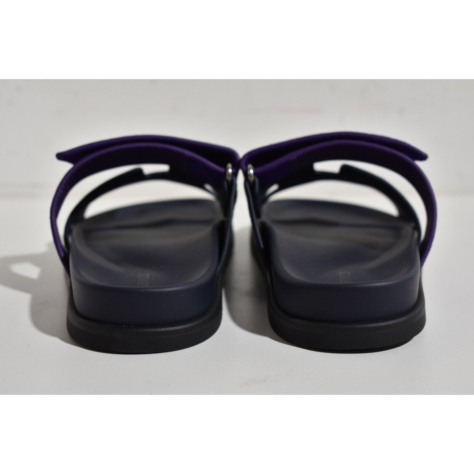 Hermes Hermes Chypre Sandal Black Violet Purple Blue H Logo Strap Size US 7 / IT 37 - 11 Thumbnail