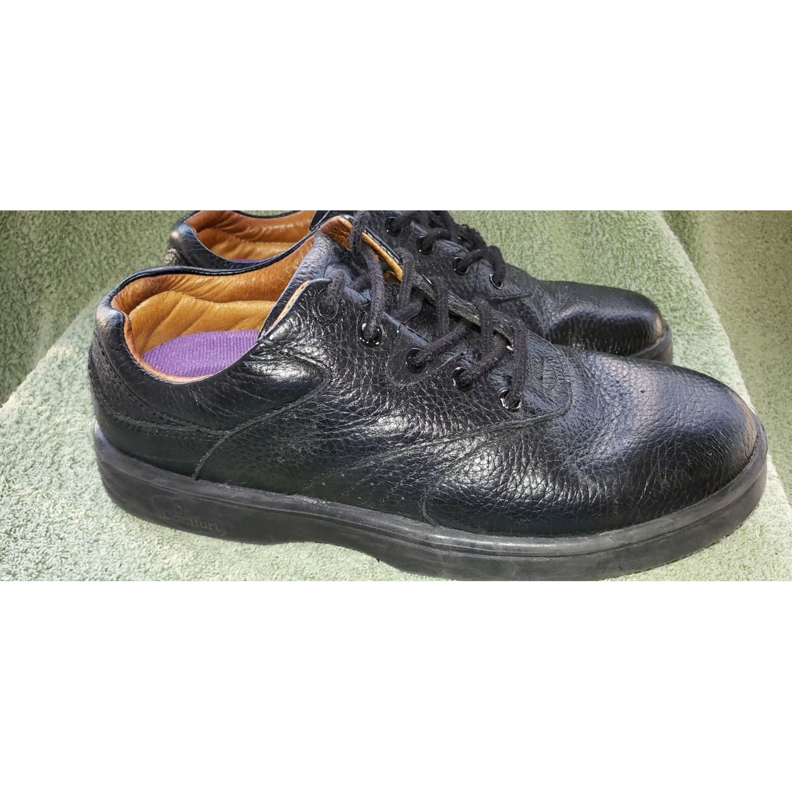 Vintage Dr. Comfort Womens Lace Up Sz 8M Black All Leather Aftermarket Insoles Orthotic Casual Shoes Size ONE SIZE - 5 Thumbnail