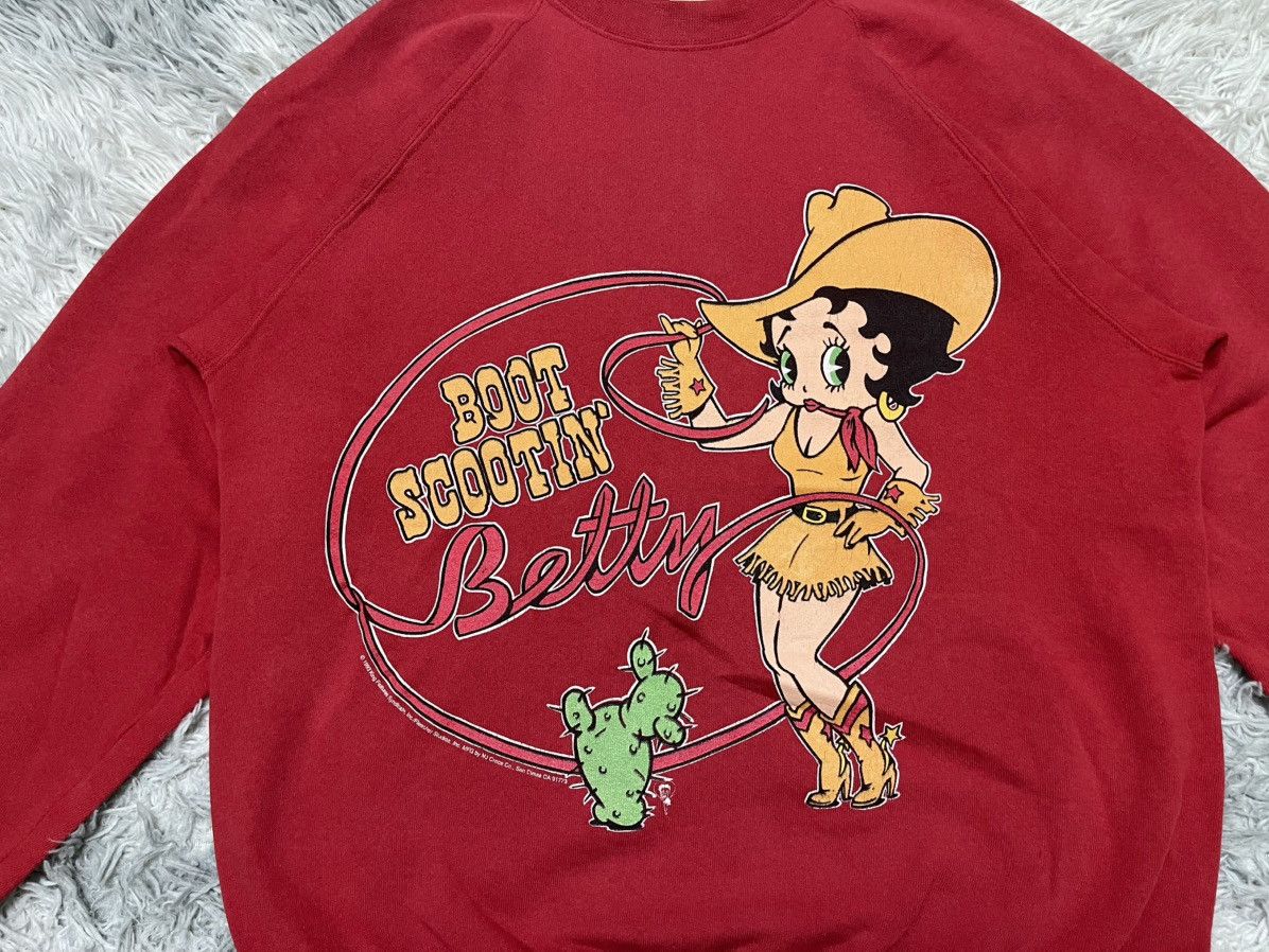Vintage 1993 BETTY BOOP COWBOY MIRROR PRINT SWEATSHIRT RARE DESIGN Size US M / EU 48-50 / 2 - 8 Thumbnail
