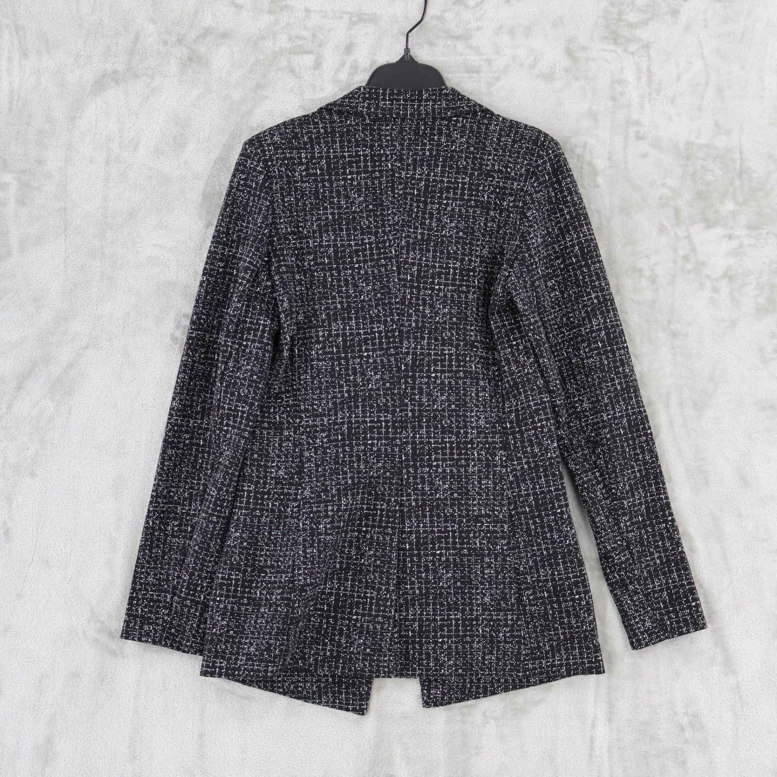 NIC+ZOE NIC+ZOE Dotty Grid Zip Jacket Womens XS Black Knit Career Po Size XS / US 0-2 / IT 36-38 - 10 Thumbnail