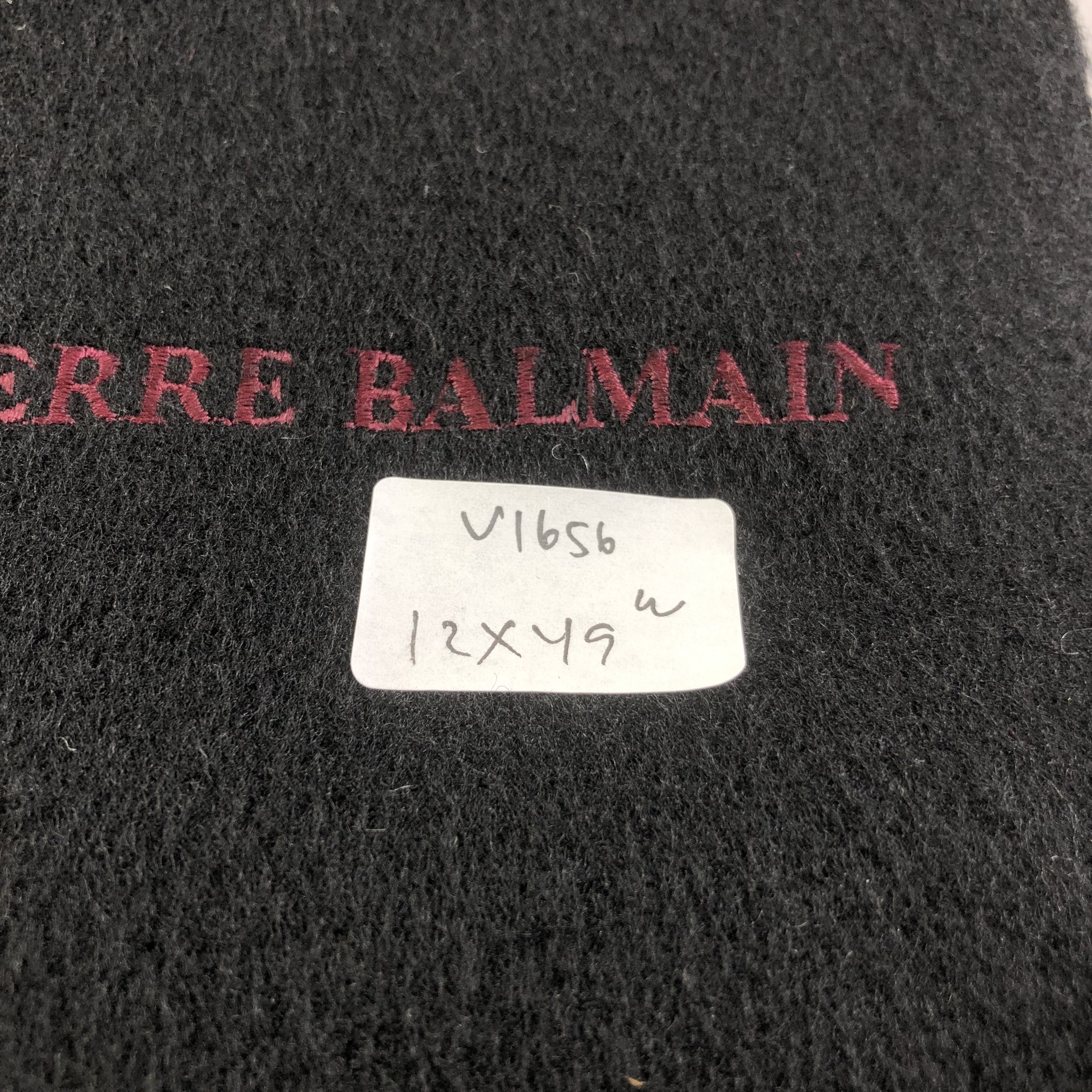 Pierre Balmain Pierre Balmain Plain Black Wool Scarf Muffler V1656 Size ONE SIZE - 7 Thumbnail