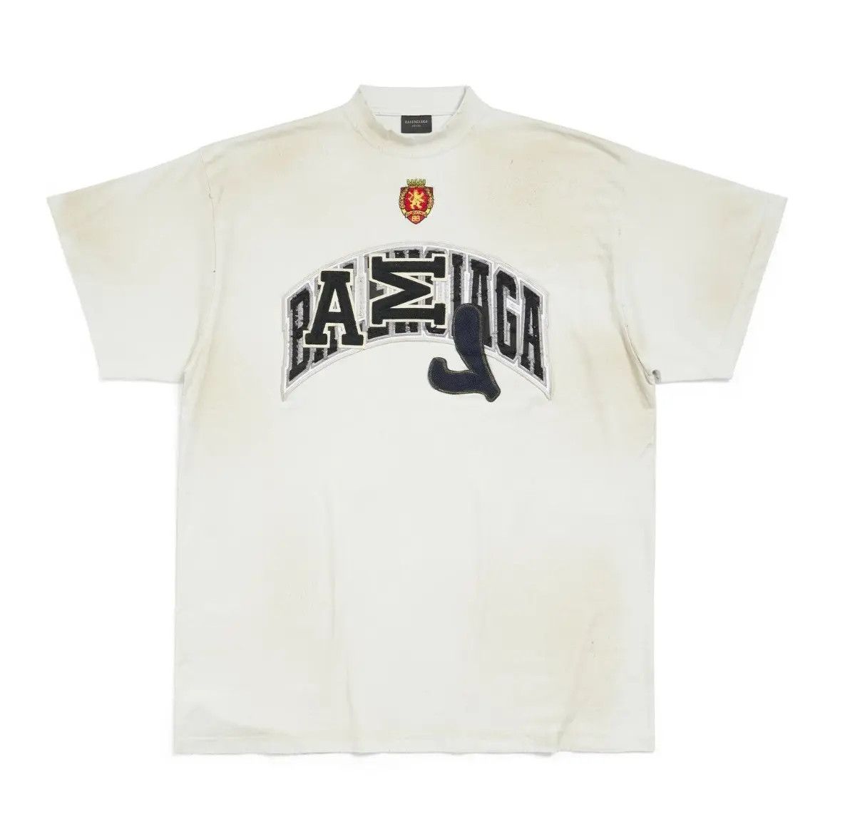 Balenciaga o1in1g1124 Skater Oversized T-Shirt in White/Black Size US XL / EU 56 / 4 - 1 Thumbnail