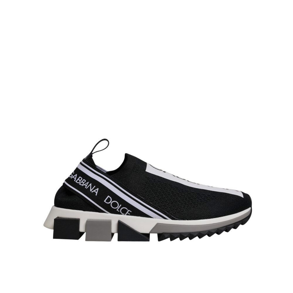 Dolce & Gabbana Dolce & Gabbana Black White Slip On Sorrento Sneakers Shoes Size US 7 / IT 37 - 1 Thumbnail