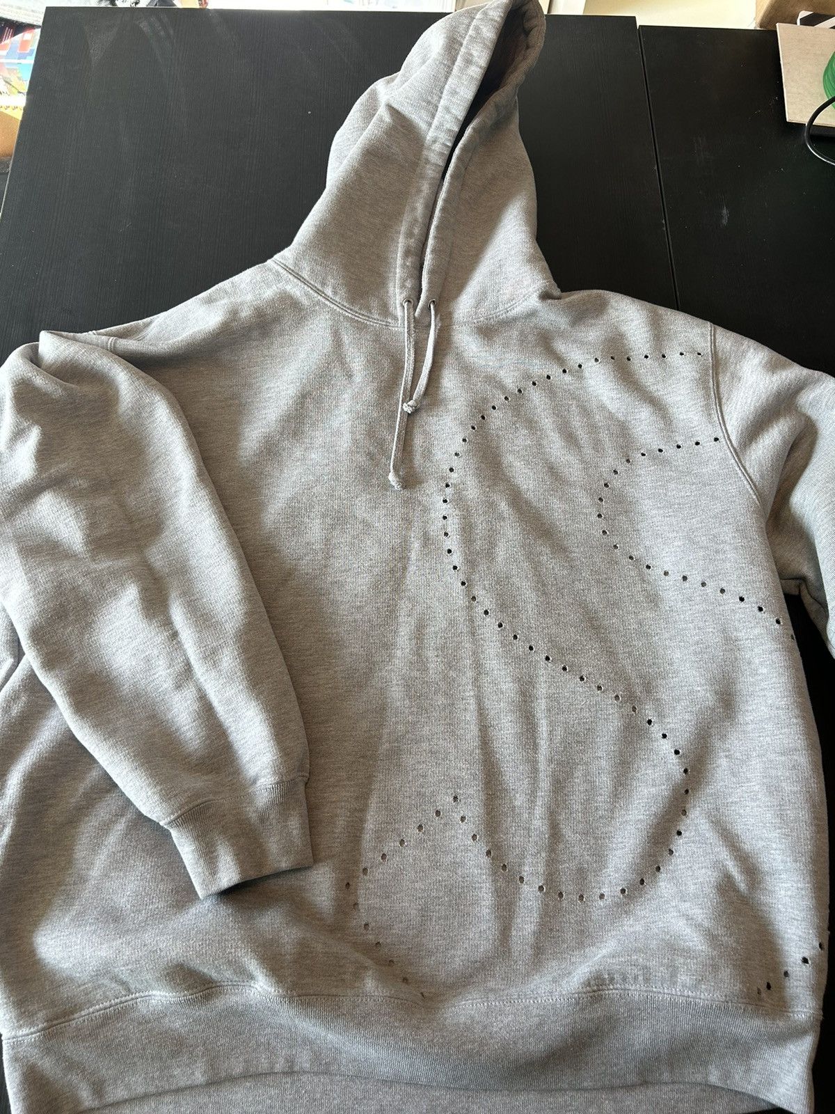 image of Supreme Laser Burned S Hoodie in Grey, Men's (Size XL)