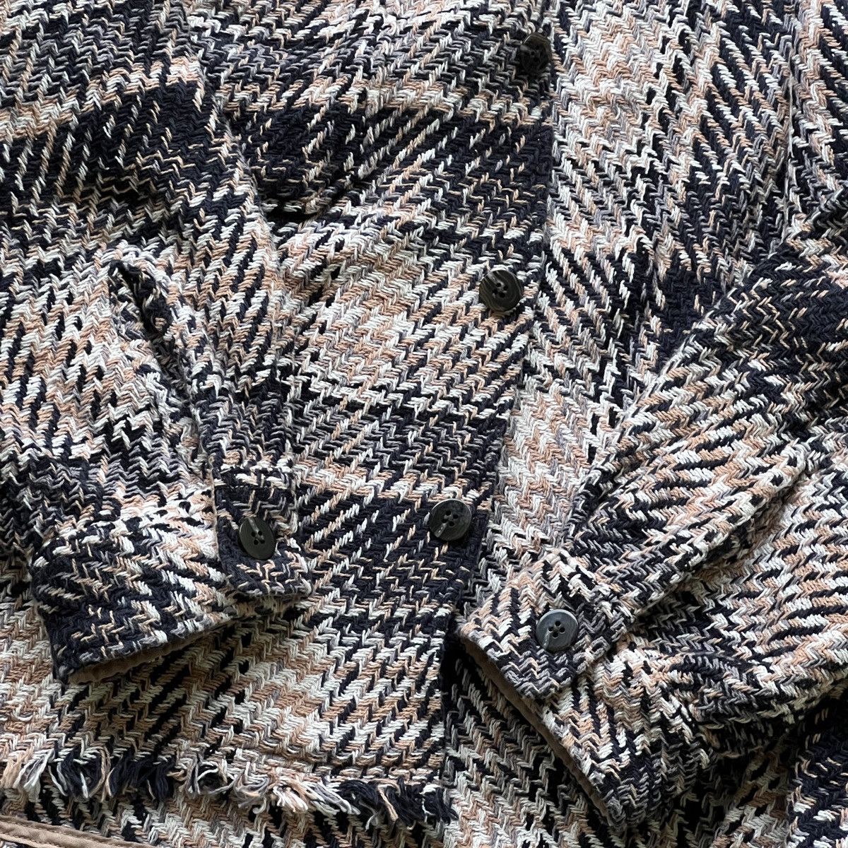 Beams Japan 🔥 Beams Shadow Plaid Knit Cpo Shirt Jacket Size US M / EU 48-50 / 2 - 10 Thumbnail