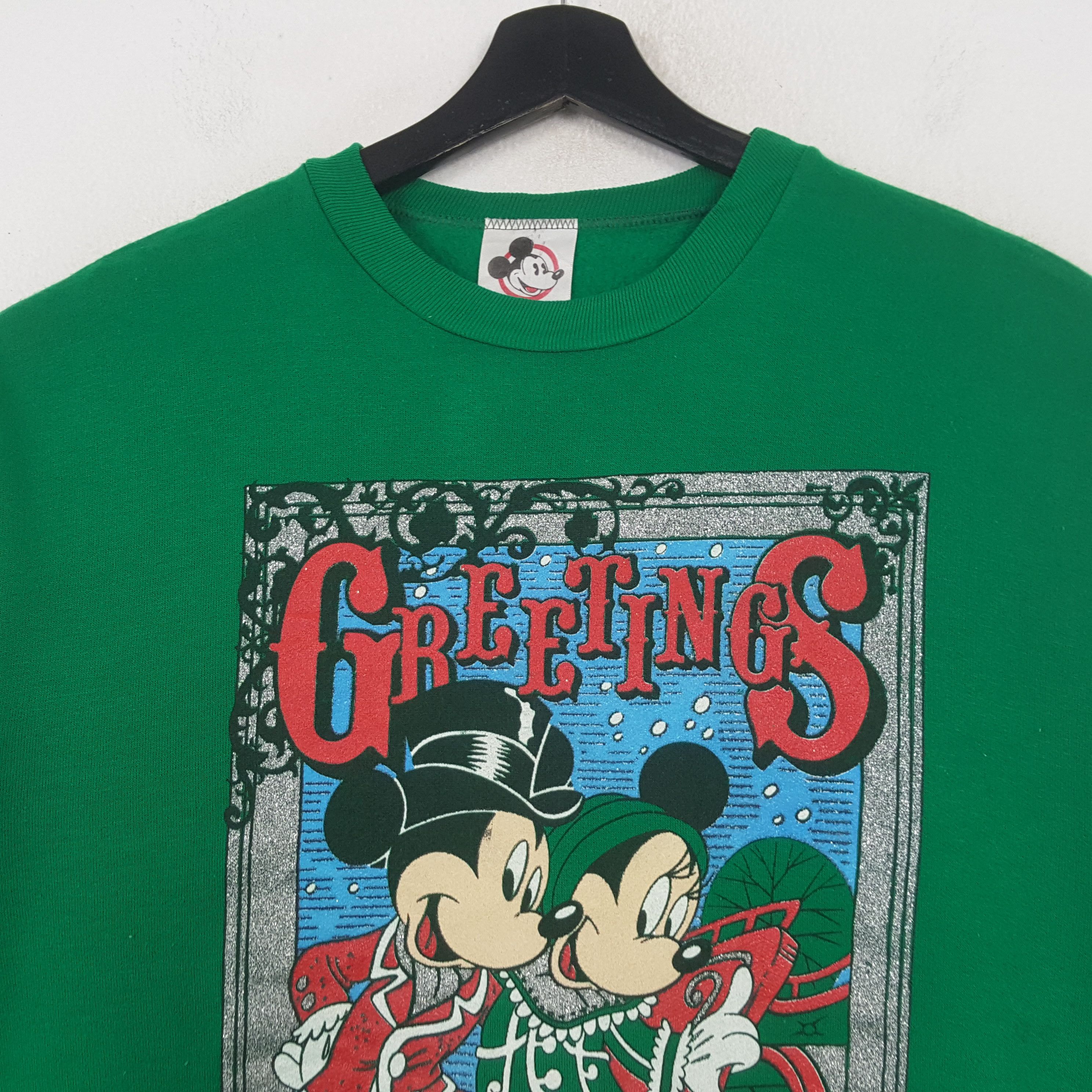 Disney Christmas Mickey Mouse And Minnie Vintage Sweatshirt RR5 Size US L / EU 52-54 / 3 - 2 Thumbnail