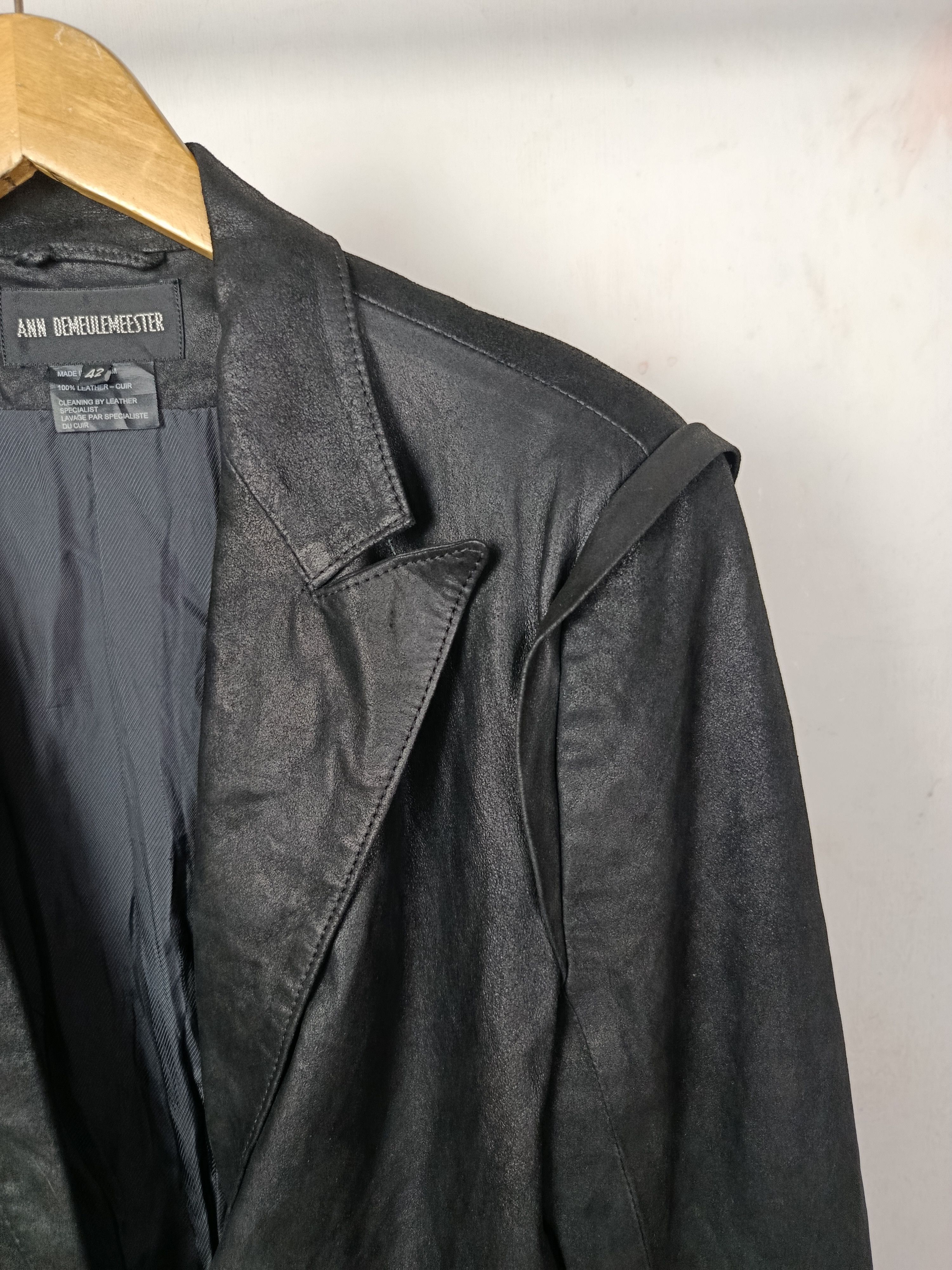 Ann Demeulemeester Vintage 00s Ann Demeulemeester Leather Blazer Size M / US 6-8 / IT 42-44 - 4 Thumbnail