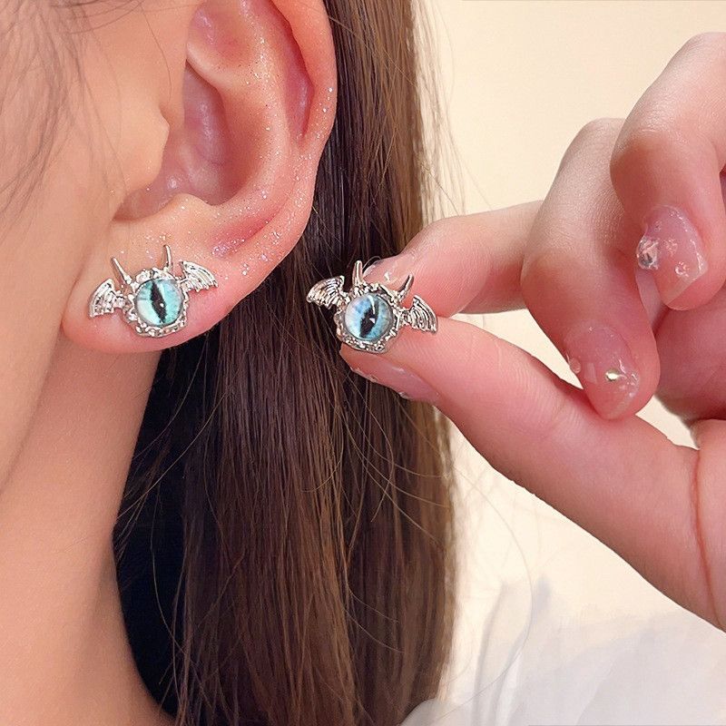 Jewelry Evil Eye Dark Earrings One Pairs Chrome Jewelry Size ONE SIZE - 2 Thumbnail