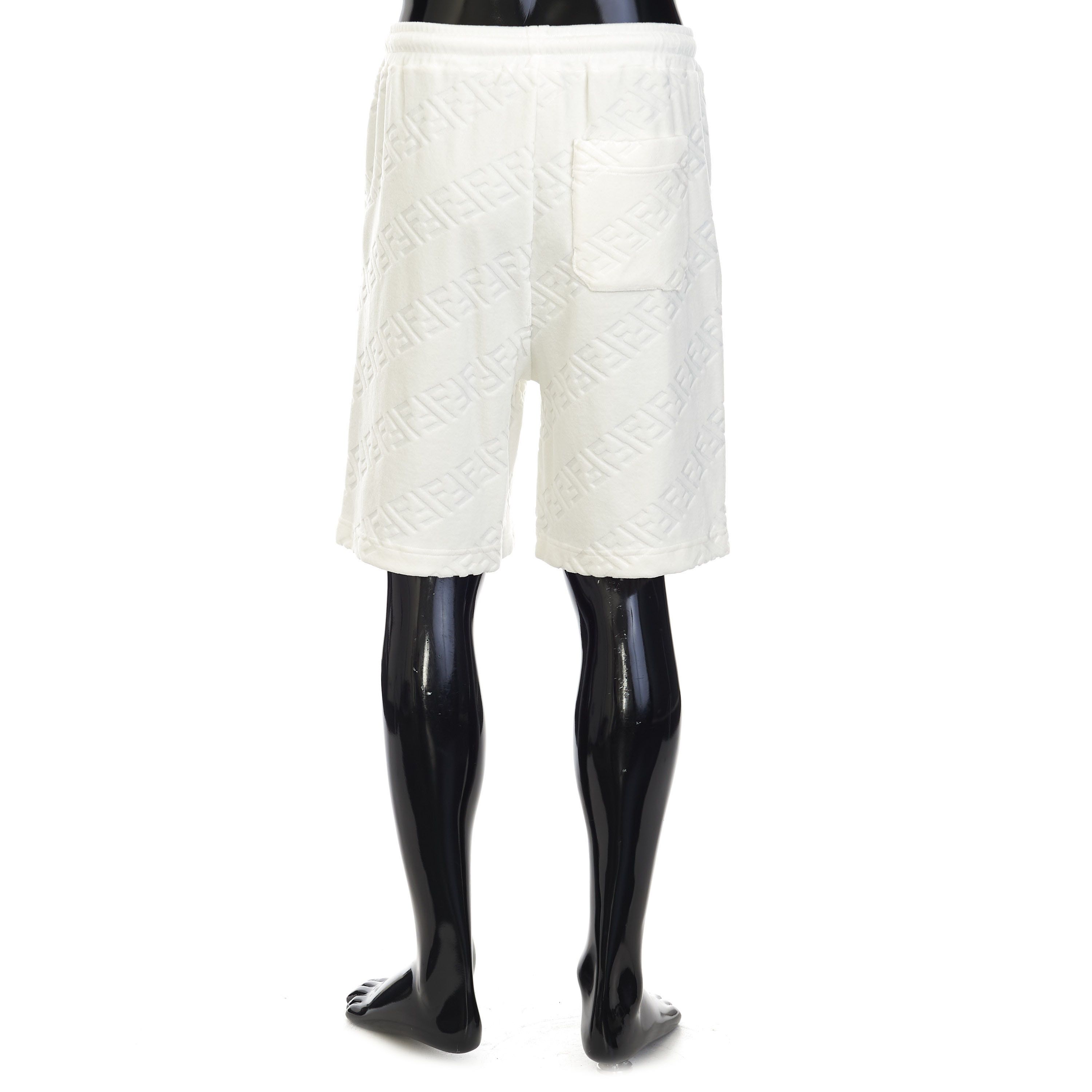 Fendi White Bermuda Pants With Diagonal 3D Effect FF Motif Size US 32 / EU 48 - 5 Thumbnail