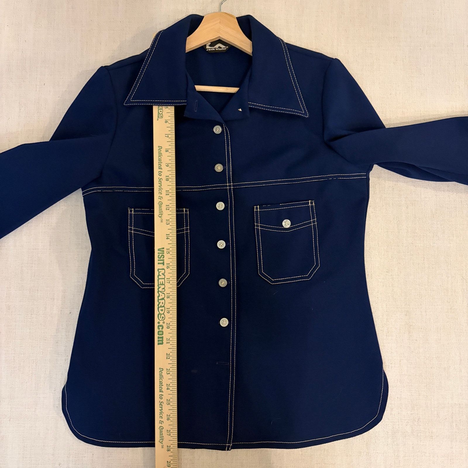 Other VTG Disco 70s Contrast Stitching Sz 18 Double Knit Button Up Size XXL / US 16-18 / IT 52-54 - 6 Thumbnail
