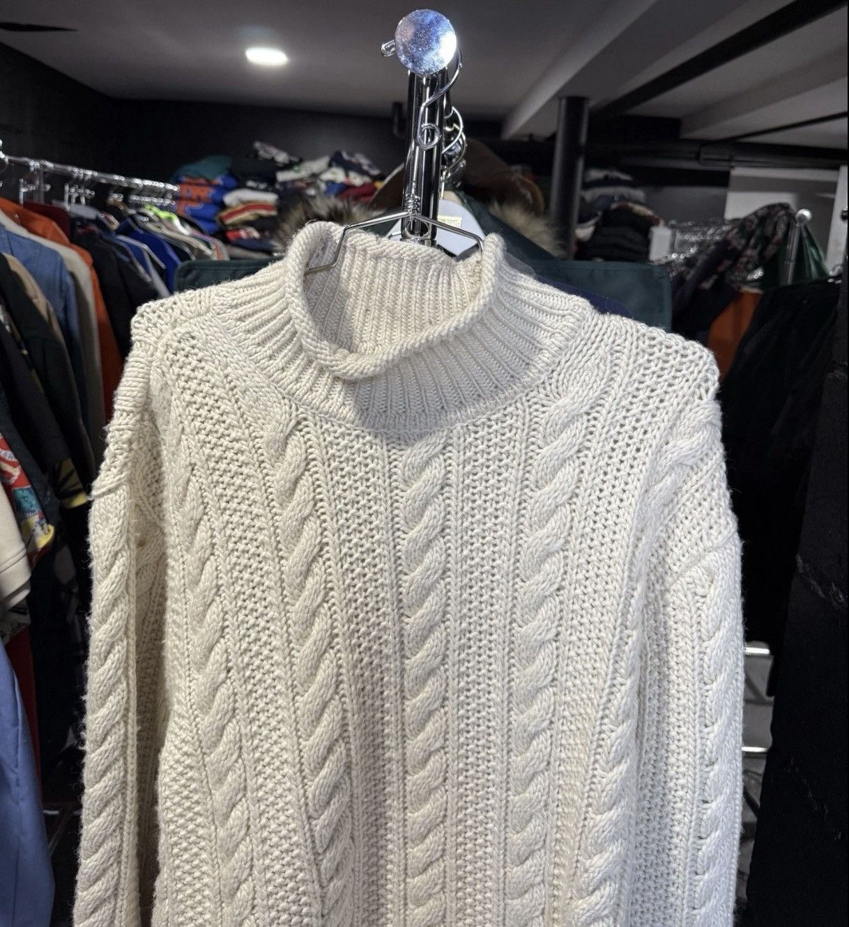 Aime Leon Dore Aime Leon Dore Cable Knit Sweater Ivory Wool Mens Size L Size US XL / EU 56 / 4 - 2 Thumbnail