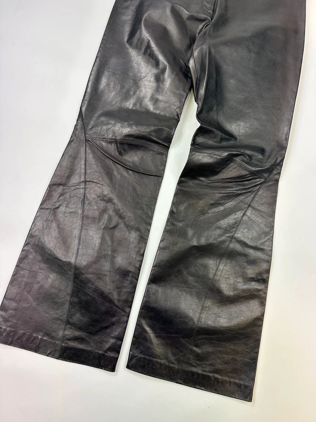 Marithe + Francois Girbaud Marithé + François Girbaud Black Soft Leather Flared Pants Size 27" / US 4 / IT 40 - 3 Thumbnail