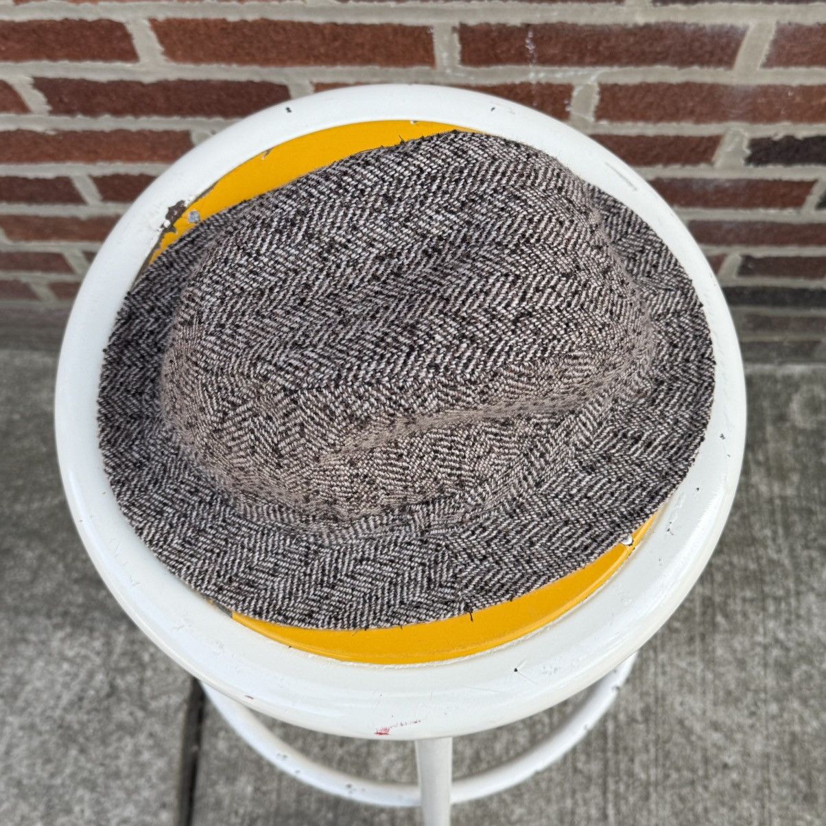 Vintage Vintage Herringbone Tweed Bucket Hat – Classic Wool Size ONE SIZE - 3 Thumbnail
