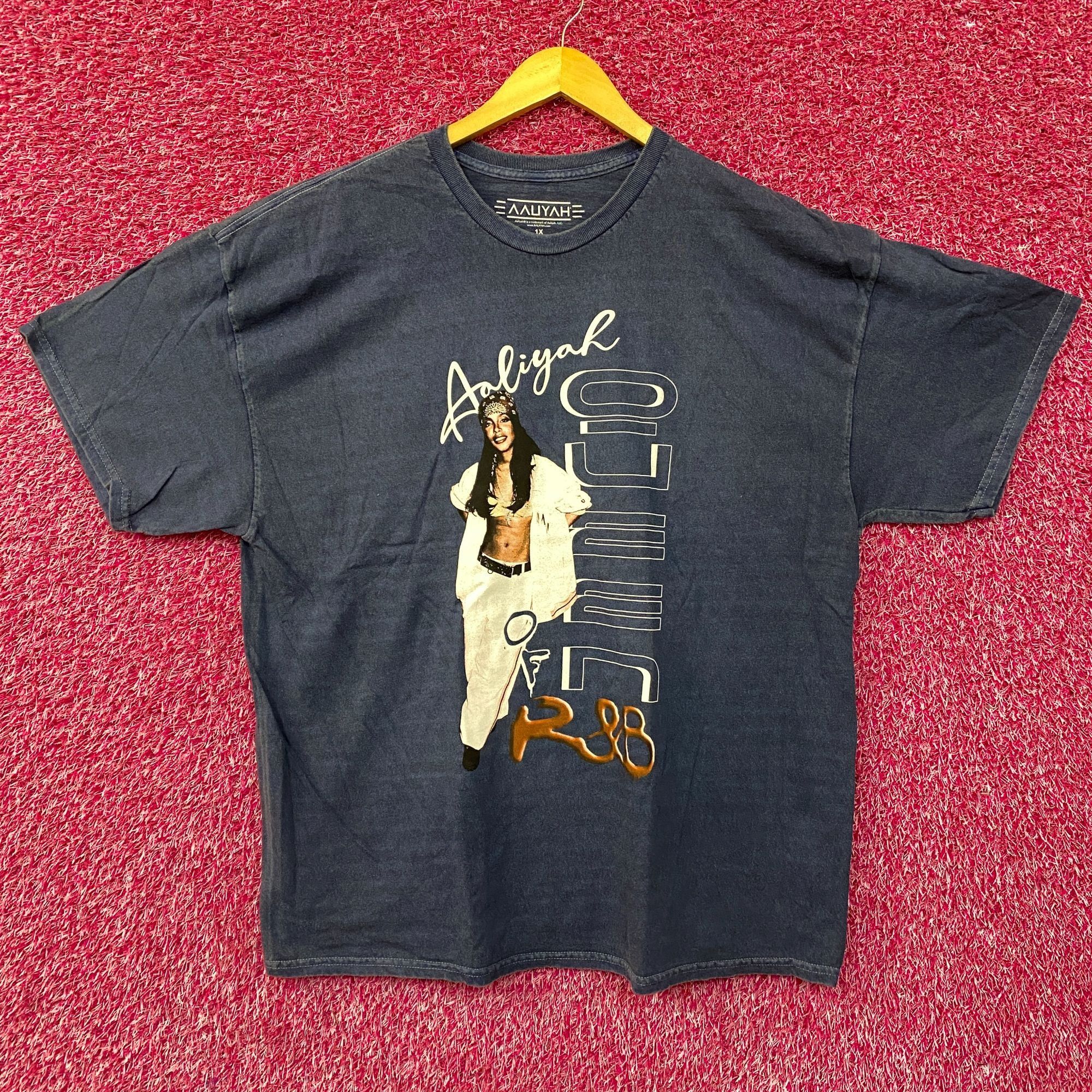 Rap Tees Aaliyah R&B Vintage-Style Washed Blue T-Shirt 1X Size US XL / EU 56 / 4 - 1 Thumbnail