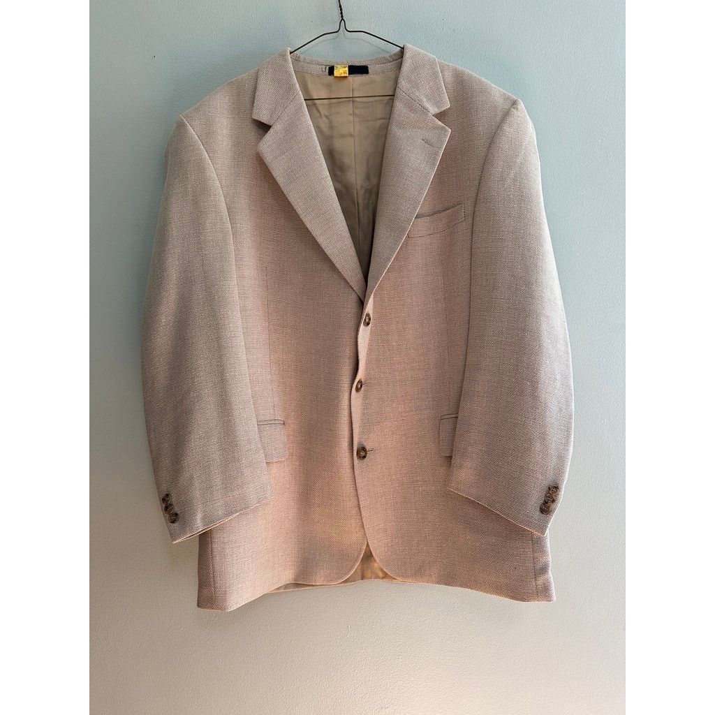 John Weitz John Weitz khaki silk three button blazer size 44L Size 44L - 2 Thumbnail