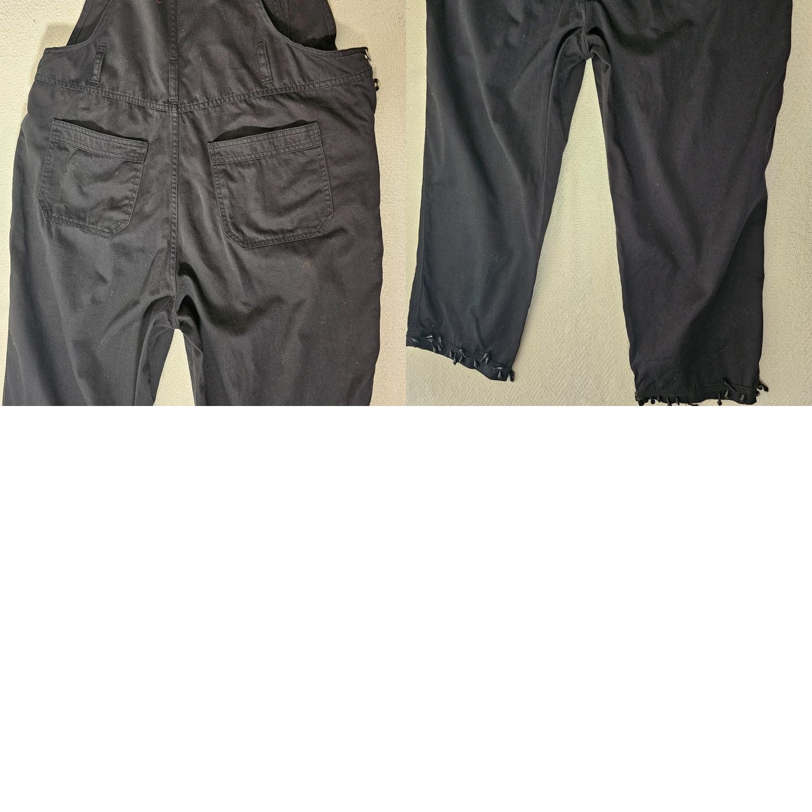 Cherokee VINTAGE Cherokee Cropped Overalls Black Denim Zebra Patch Jeweled Legs M Jeans Women Cropped Style Size 32" / US 10 / IT 46 - 9 Thumbnail