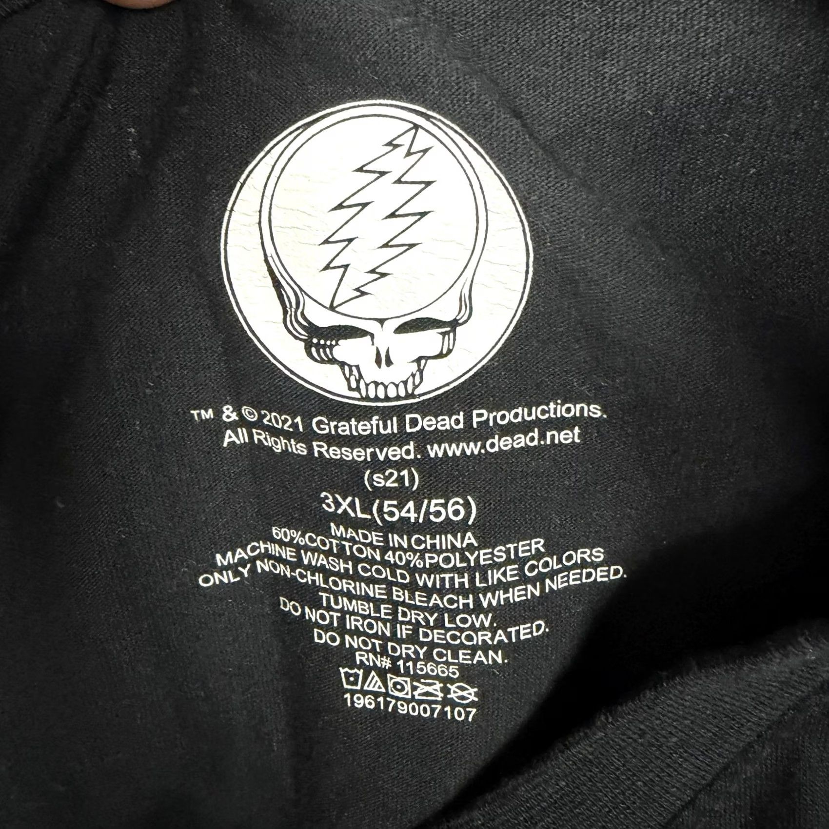 Vintage Grateful Dead Dancing Bears Shirt 3XL Black Crew Neck Long Sleeve Graphic Tee Band Concert Festival Indie Mens Size US XXL / EU 58 / 5 - 5 Thumbnail