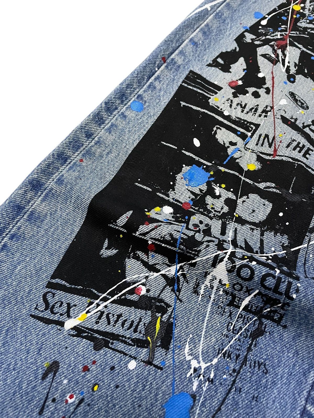 Hysteric Glamour × Levi's × Seditionaries Vintage Levis 501 Riot Poems Paint Splatter Jeans Size US 34 / EU 50 - 12 Thumbnail