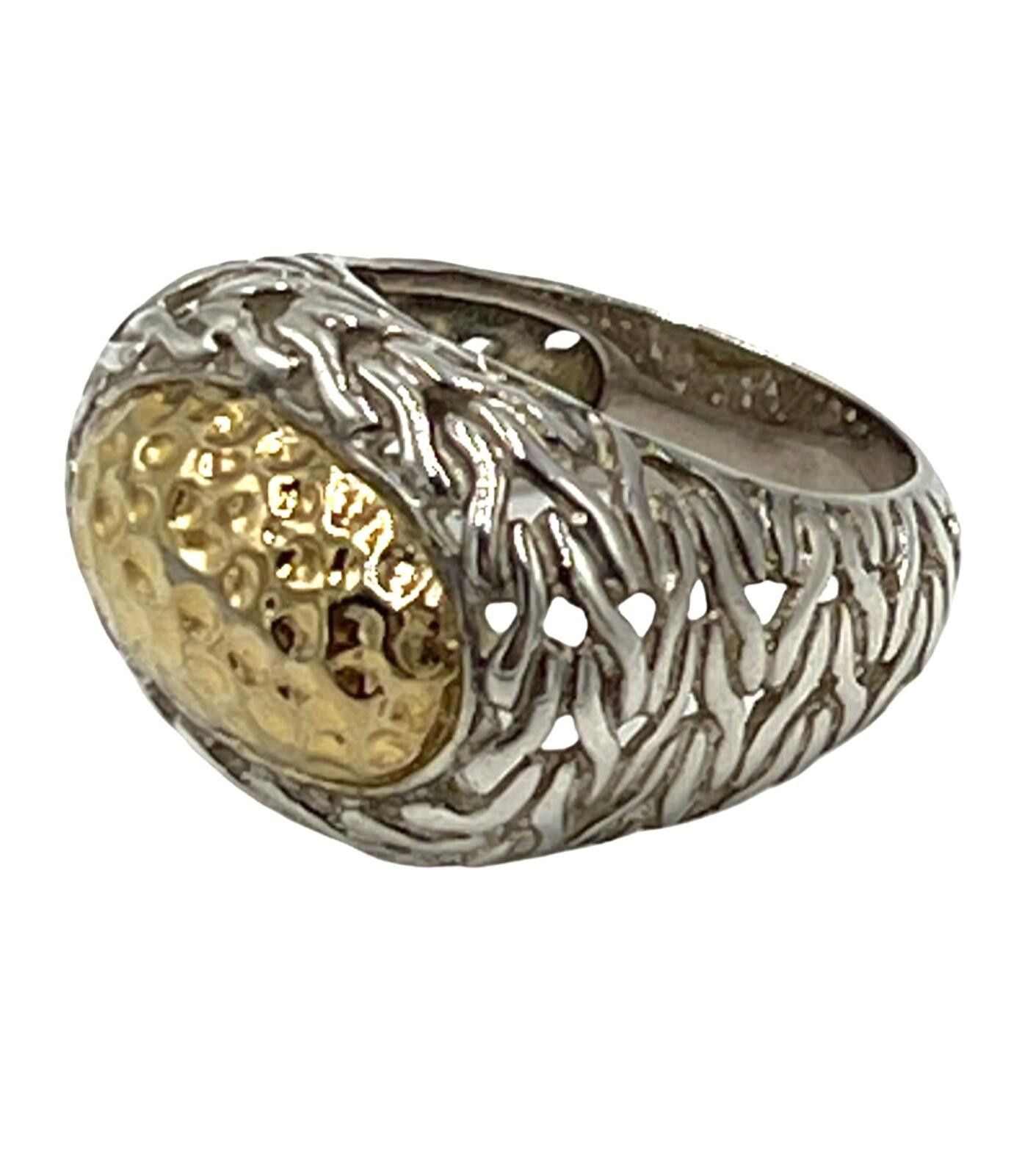 Other Collins 14K Gold Over Sterling Silver Weave Freeform Ring Size ONE SIZE - 6 Thumbnail