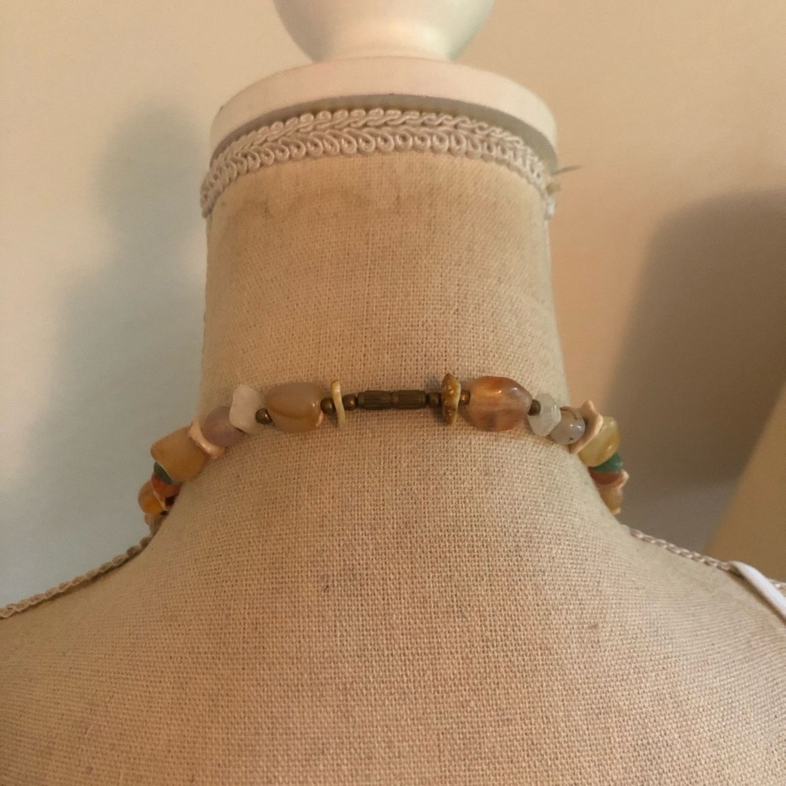 Vintage Vintage 70s natural agate stone long necklace Size ONE SIZE - 5 Thumbnail