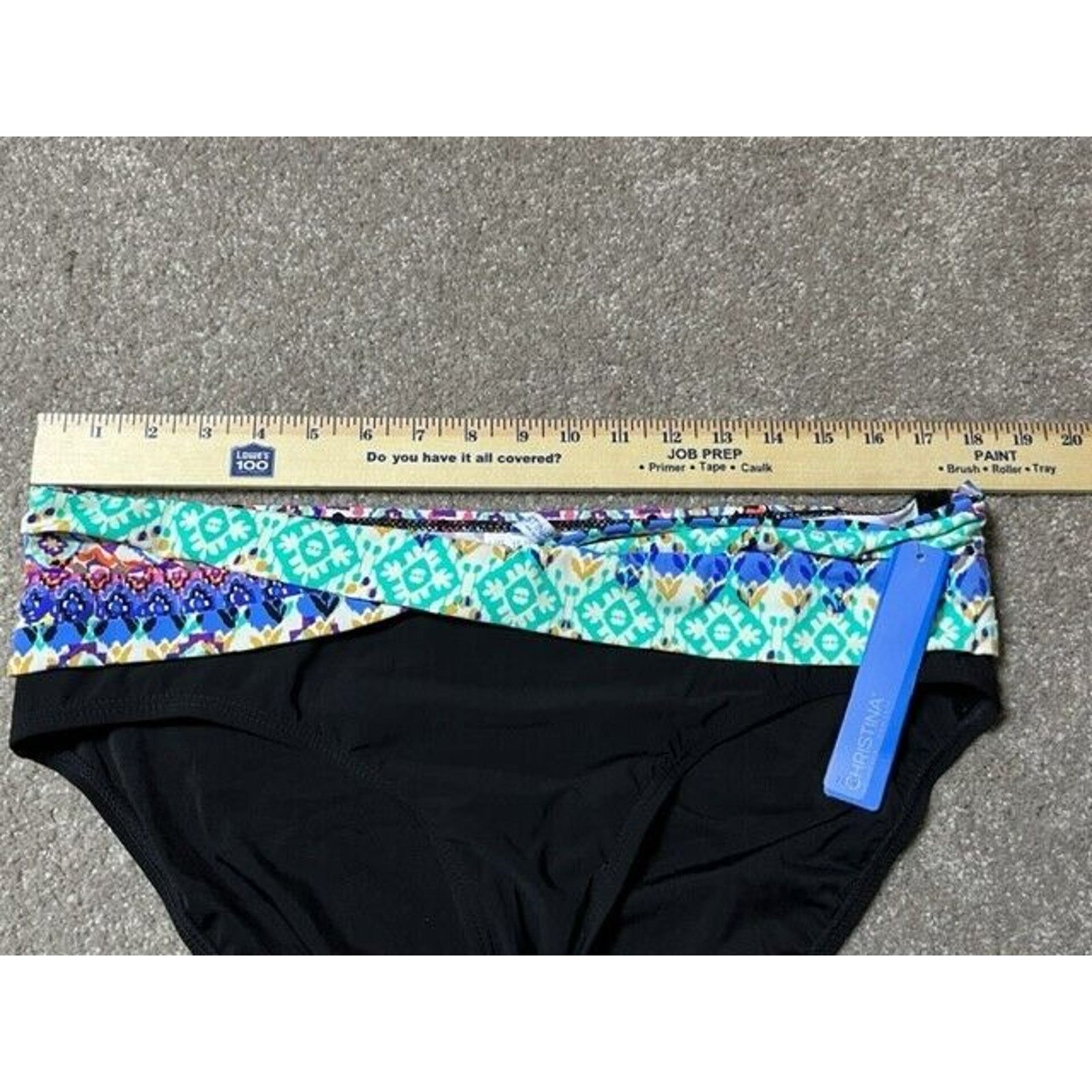 Other Christina Bikini Swim Bottom Womens 16 Aztec Fold Over Black Size XXL / US 16-18 / IT 52-54 - 3 Thumbnail
