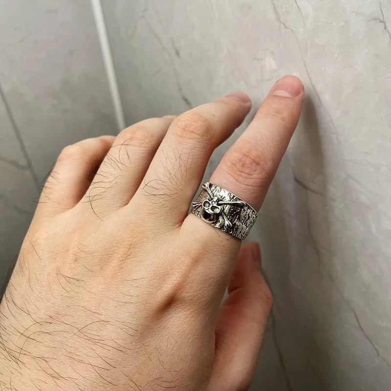 Japanese Brand Retro Skull Wide Ring Size ONE SIZE - 5 Thumbnail