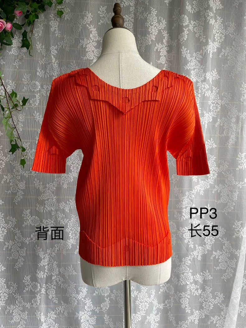 Issey Miyake Issey Miyake size:3 Orange lace collar short-sleeved top Size M / US 6-8 / IT 42-44 - 4 Thumbnail