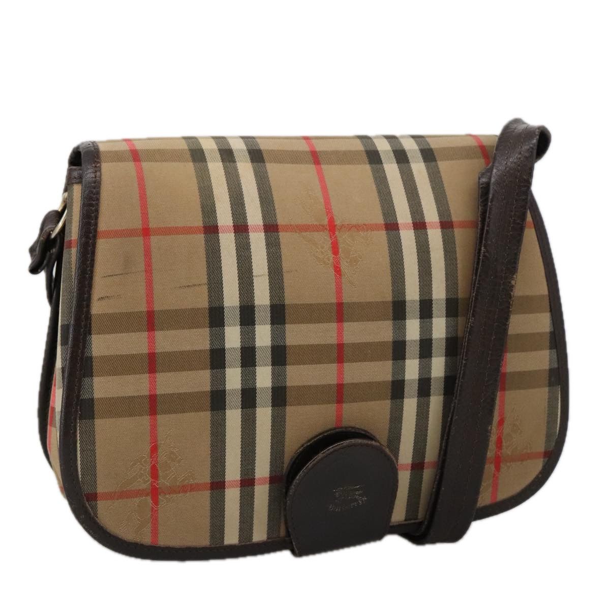 Burberry Nova Check Beige Canvas Shoulder Bag (Pre-Owned) Size ONE SIZE - 1 Thumbnail