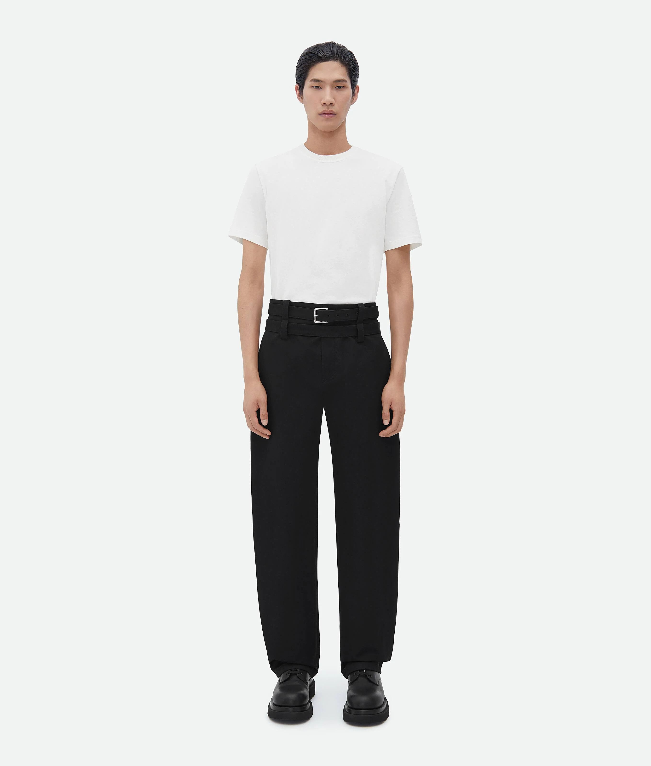 Bottega Veneta o1loc1c0824 732720 Belted Cotton Twill Pants in Black Size US 38 / EU 54 - 1 Thumbnail