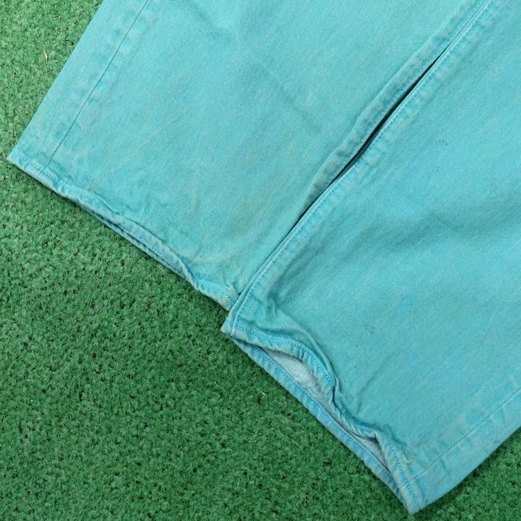 Levi's Levi's 501 Jeans Mens 39x27 Blue Teal Straight Classic Denim Button Fly Size US 39 - 7 Thumbnail